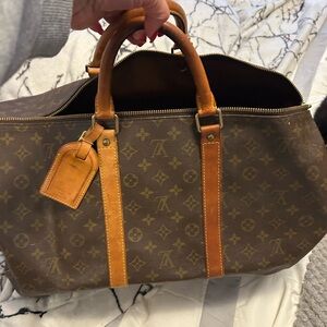Louis Vuitton Brown Monogram Duffel Bag vintage old leather
